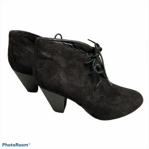 CityClassified black lace up booties size 6
